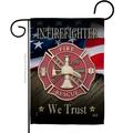 Patio Trasero 13 x 18.5 in. Firefighter We trust Garden Flag with Armed Forces Double-Sided  Vertical Flags PA3860572